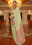 Tea Green Handloom Woven Silk Saree with Kashmiri Pallu Clothsvilla