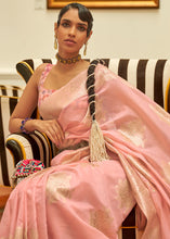 Load image into Gallery viewer, Lemonade Pink Handloom Woven Silk Saree with Kashmiri Pallu Clothsvilla