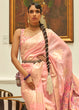 Load image into Gallery viewer, Lemonade Pink Handloom Woven Silk Saree with Kashmiri Pallu Clothsvilla