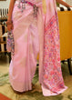 Load image into Gallery viewer, Baby Pink Handloom Woven Silk Saree with Kashmiri Pallu Clothsvilla