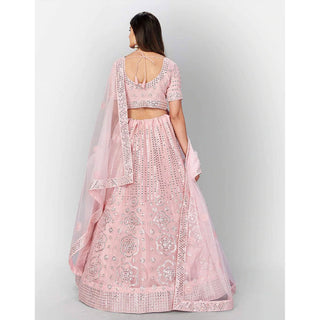Strawberry Thread and Foil Mirror Cutwork Lehenga choli ClothsVilla