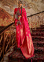 Hot Pink Woven Banarasi Silk Saree Clothsvilla