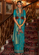 Load image into Gallery viewer, Teal Blue Woven Banarasi Silk Saree Clothsvilla
