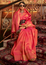 Load image into Gallery viewer, Brink Pink Woven Banarasi Silk Saree Clothsvilla