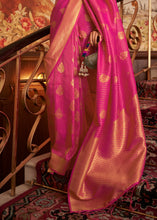 Load image into Gallery viewer, Magenta Pink Woven Banarasi Silk Saree Clothsvilla