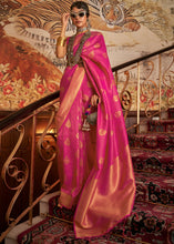 Load image into Gallery viewer, Magenta Pink Woven Banarasi Silk Saree Clothsvilla