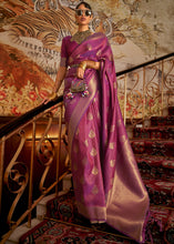 Load image into Gallery viewer, Dark Orchid Purple Woven Banarasi Silk Saree Clothsvilla