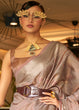 Load image into Gallery viewer, Fawn Brown Handloom Weave Organza Silk Saree Clothsvilla