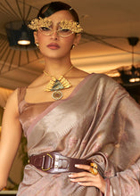 Load image into Gallery viewer, Fawn Brown Handloom Weave Organza Silk Saree Clothsvilla