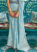 Load image into Gallery viewer, Baby Blue Chikankari Weaving Silk Saree with Sequins work Clothsvilla