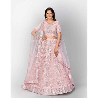 Strawberry Thread and Foil Mirror Cutwork Lehenga choli ClothsVilla