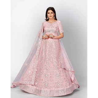 Strawberry Thread and Foil Mirror Cutwork Lehenga choli ClothsVilla
