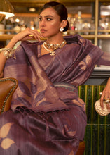 Load image into Gallery viewer, Razzmic Berry Purple Zari Woven Handloom Weaving Silk Saree Clothsvilla