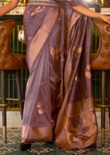 Load image into Gallery viewer, Razzmic Berry Purple Zari Woven Handloom Weaving Silk Saree Clothsvilla