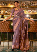 Load image into Gallery viewer, Razzmic Berry Purple Zari Woven Handloom Weaving Silk Saree Clothsvilla