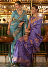 Load image into Gallery viewer, Shades Of Blue Zari Woven Handloom Weaving Silk Saree Clothsvilla