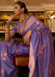 Load image into Gallery viewer, Electric Purple Zari Woven Handloom Weaving Silk Saree Clothsvilla