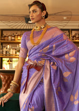 Load image into Gallery viewer, Electric Purple Zari Woven Handloom Weaving Silk Saree Clothsvilla
