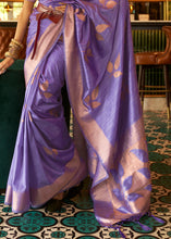 Load image into Gallery viewer, Electric Purple Zari Woven Handloom Weaving Silk Saree Clothsvilla