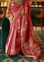 Load image into Gallery viewer, Mystic Pink Zari Woven Handloom Weaving Silk Saree Clothsvilla