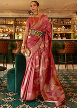 Load image into Gallery viewer, Mystic Pink Zari Woven Handloom Weaving Silk Saree Clothsvilla