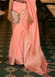 Load image into Gallery viewer, Creamy Pink Zari Woven Tussar Silk Saree Clothsvilla