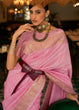 Load image into Gallery viewer, Flamingo Pink Zari Woven Tussar Silk Saree Clothsvilla