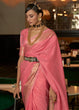 Load image into Gallery viewer, Watermelon Pink Zari Woven Tussar Silk Saree Clothsvilla