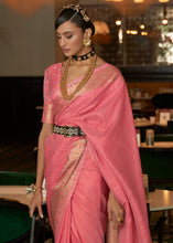 Load image into Gallery viewer, Watermelon Pink Zari Woven Tussar Silk Saree Clothsvilla