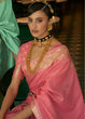 Load image into Gallery viewer, Watermelon Pink Zari Woven Tussar Silk Saree Clothsvilla