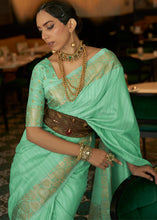 Load image into Gallery viewer, Seafoam Green Zari Woven Tussar Silk Saree Clothsvilla