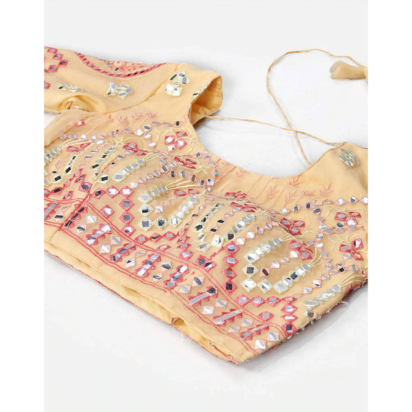 Off White Thread and Foil Mirror Cutwork Lehenga choli ClothsVilla
