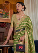 Load image into Gallery viewer, Avocado Green Two Tone Meenakari Weaving Organza Silk Saree Clothsvilla