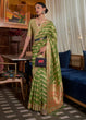 Load image into Gallery viewer, Avocado Green Two Tone Meenakari Weaving Organza Silk Saree Clothsvilla