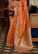 Load image into Gallery viewer, Pumpkin Orange Two Tone Meenakari Weaving Organza Silk Saree Clothsvilla