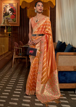 Load image into Gallery viewer, Pumpkin Orange Two Tone Meenakari Weaving Organza Silk Saree Clothsvilla