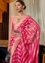 Load image into Gallery viewer, Bright Pink Two Tone Meenakari Weaving Organza Silk Saree Clothsvilla