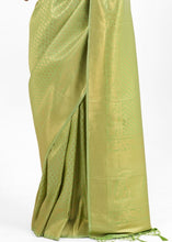 Load image into Gallery viewer, Pistachio Green Kanjivaram Soft Woven Silk Saree Clothsvilla