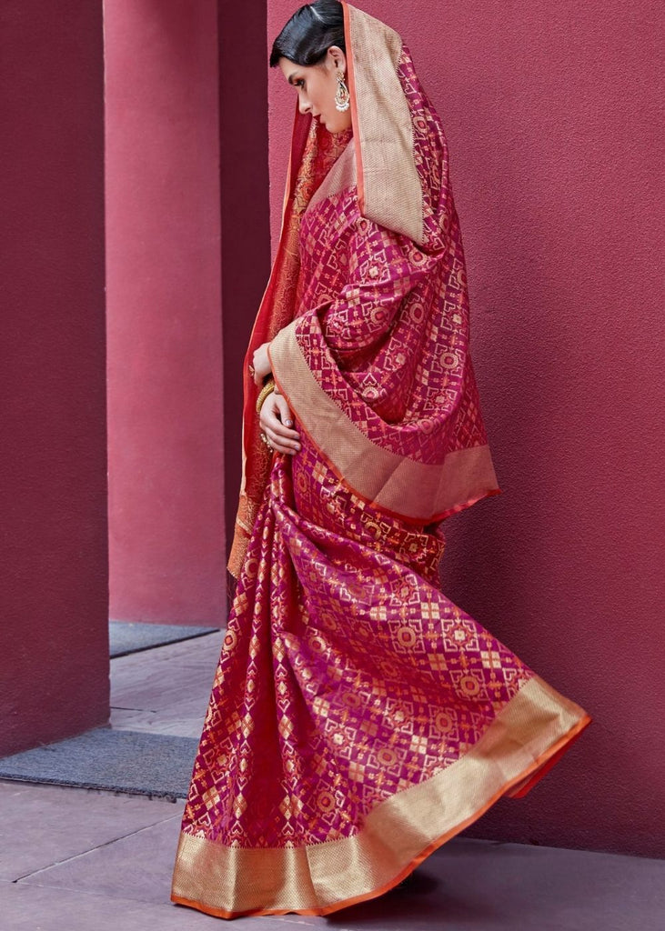 Royal Purple Woven Patola Silk Saree Clothsvilla