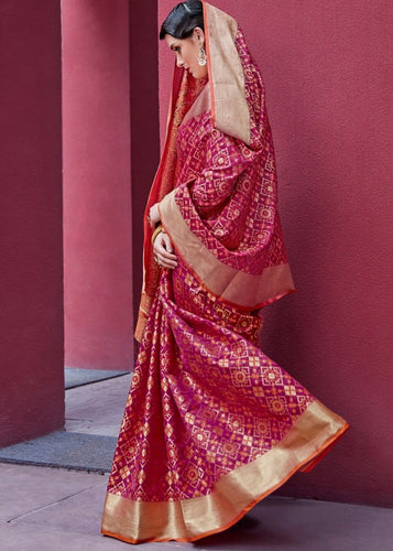 Royal Purple Woven Patola Silk Saree Clothsvilla