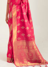 Load image into Gallery viewer, French Rose Pink Zari Butta Woven Banasari Silk Saree Clothsvilla