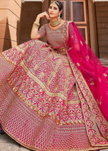 Load image into Gallery viewer, Rose Pink Velvet  Bridal Lehenga Choli with Embroidery &amp; Hand work Clothsvilla