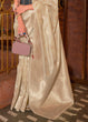 Load image into Gallery viewer, Beige Brown Handloom Weaving Tussar Silk Saree Clothsvilla