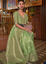 Load image into Gallery viewer, Pastel Green Handloom Weaving Tussar Silk Saree Clothsvilla