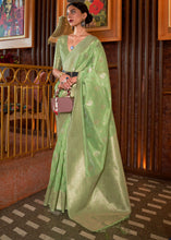 Load image into Gallery viewer, Pastel Green Handloom Weaving Tussar Silk Saree Clothsvilla