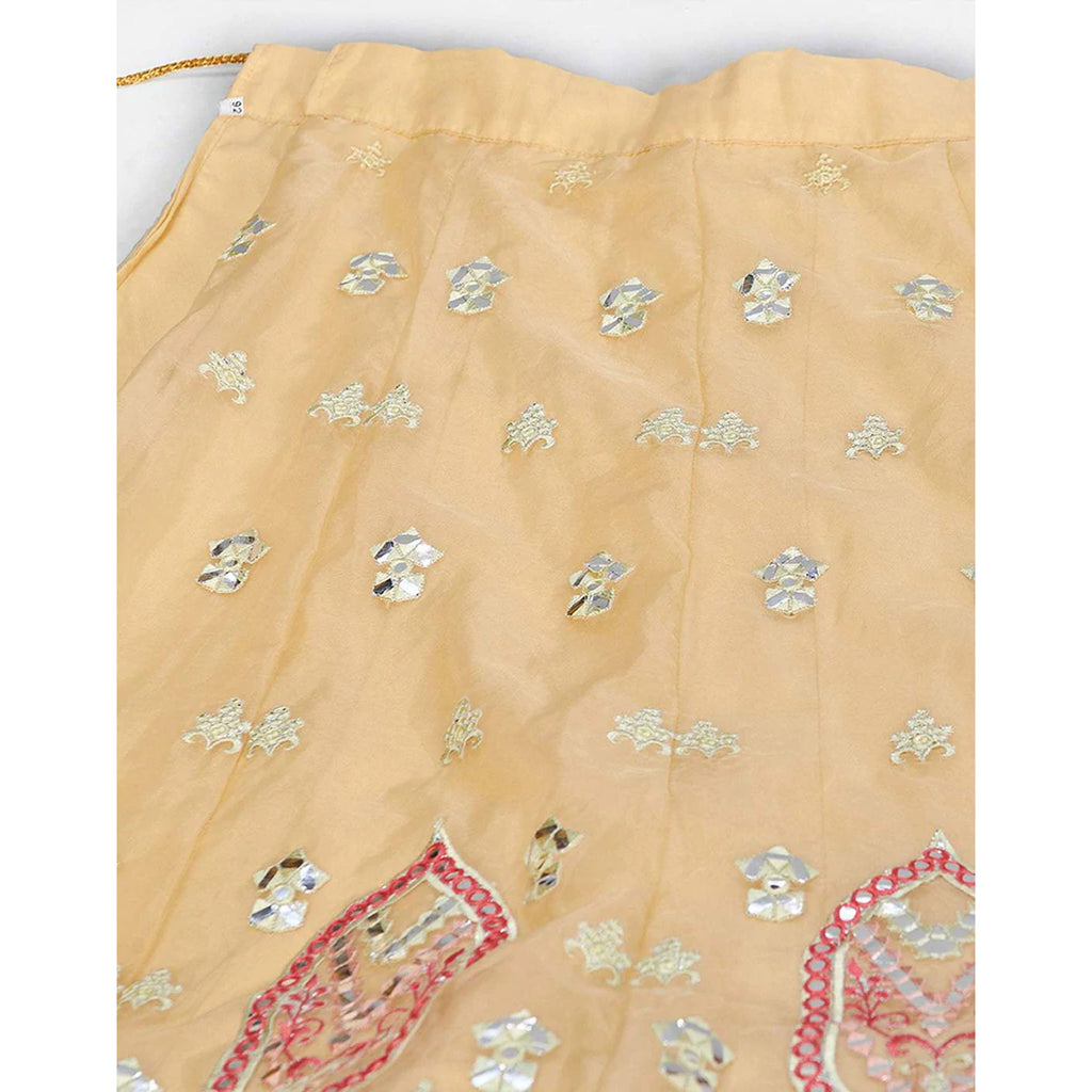 Off White Thread and Foil Mirror Cutwork Lehenga choli ClothsVilla