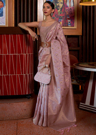 Opera Mauve Purple Woven Tussar Silk Saree Clothsvilla