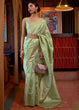 Load image into Gallery viewer, Sage Green Woven Tussar Silk Saree Clothsvilla