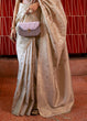 Load image into Gallery viewer, Beige Brown Woven Tussar Silk Saree Clothsvilla