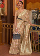 Load image into Gallery viewer, Shades Of Brown Handloom Weaving Linen Silk Saree Clothsvilla
